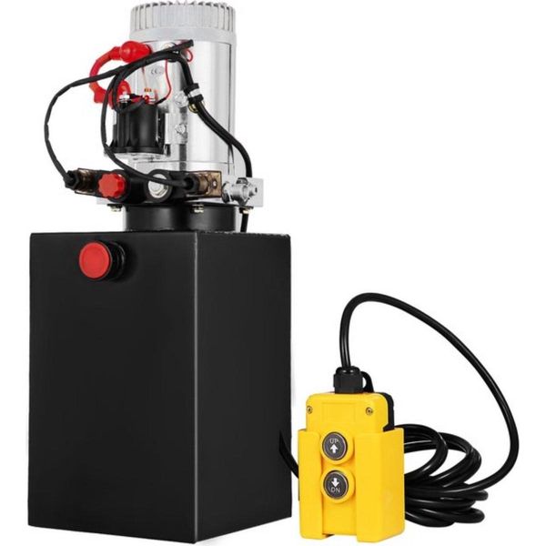 Pompa Idraulica - 12V Dc - Pompa A Doppio Effetto - Ideale Per Rimorchi Ribaltabili - Max. 3200 Psi-image