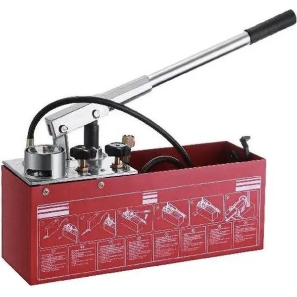 Pompa Di Prova Idrostatica Happyment - Fino A 25 Bar / 2,5 Mpa - Pompa Di Prova Idraulica In Acciaio - Per Tubi Dell'acqua, Impianti Di Riscaldamento E Solari - Pompa Di Prova Manuale-image