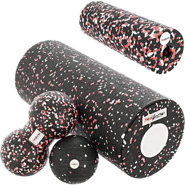 Set Di Massaggio Crossfit 5 In 1, Palla A Rulli In Epp - Rosso-image