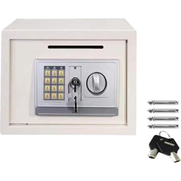 Cassaforte Zyren - Cassetta Di Sicurezza Ignifuga E Impermeabile - Con 2 Chiavi Manuali Di Emergenza - Serratura Elettronica Digitale Con Doppio Sistema Di Sicurezza-image