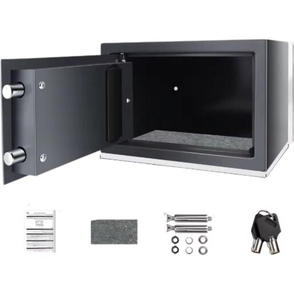 Cassaforte Ignifuga E Impermeabile Zyren - Cassaforte Elettronica Di Sicurezza Con Doppia Tastiera Digitale E 2 Chiavi Di Emergenza - Cassetta Di Sicurezza Per Casa E Ufficio-image