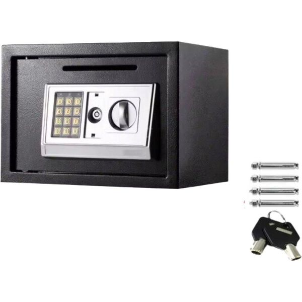 Cassaforte Elettronica Quorin - Cassetta Di Sicurezza Digitale Da 16L Per Casa, Ufficio E Hotel - Con 2 Chiavi Di Emergenza Per Denaro E Documenti-image