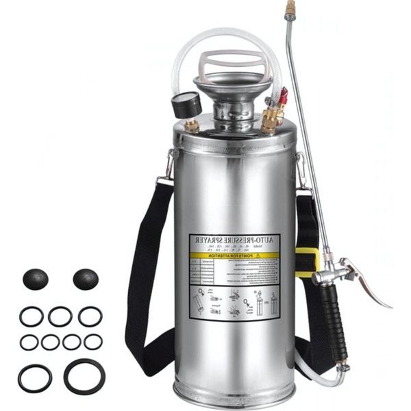 Onkruidsproeier - Spruzzatore A Zaino 8?L - Spruzzatore A Pressione Rvs - Spruzzatore A Pompa Manuale - Ergonomico - Ugello Regolabile-image