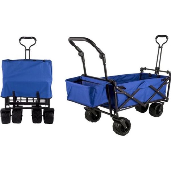 Happyment Carrello Pieghevole - Trasporto Bambini - 220L - Capacità Di Carico 150KG - Tetto Smontabile - Nero-image