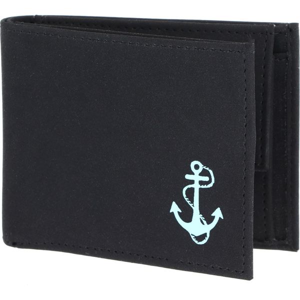 Oxmox Portafoglio New Cryptan Rfid Protect PocketböRse Freedom Anchor Print Cyan Black Nero-image