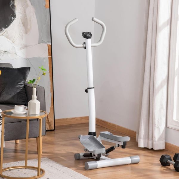 Stepper Cyclette Da Casa Con Schermo Lcd Velocità Regolabile Metallo Abs 55 X 53 X 118-128 Cm-image