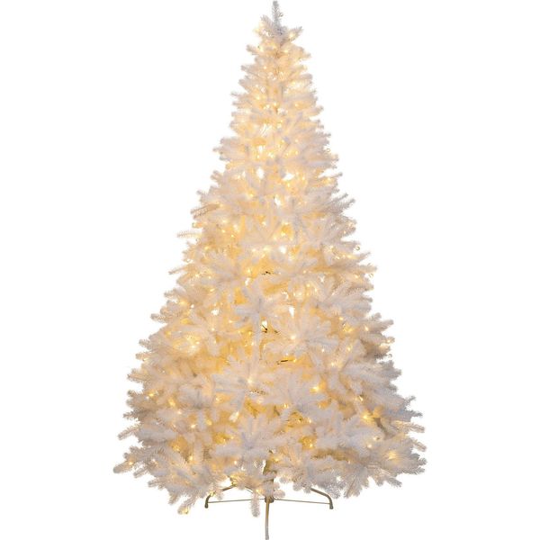 Albero Di Natale Artificiale 210 Cm Con 450 Led 1829 Punte Pe Bianco-image