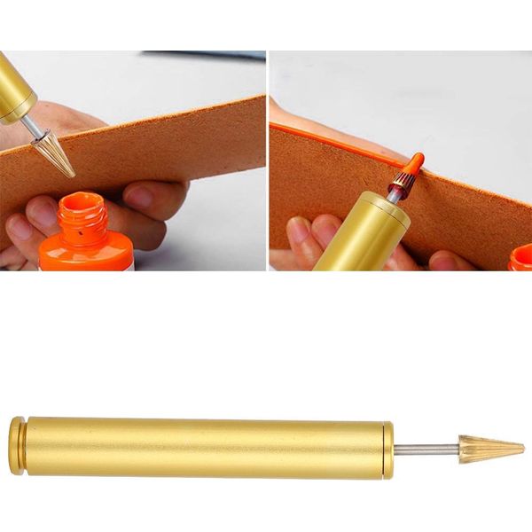 Penna Per La Colorazione Dei Bordi, Artigianato Del Cuoio, Strumento Manuale Per La Stampa, Applicatore A Rullo D'olio-image
