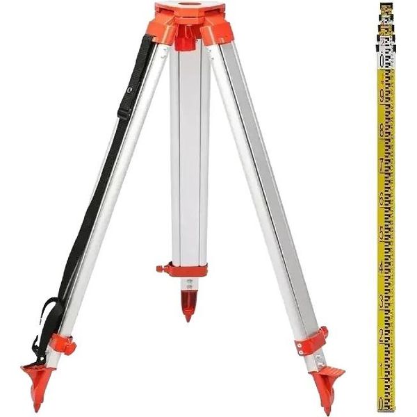 Set Di Treppiedi Per Livellamento Laser, Regolabile In Altezza, In Alluminio Leggero, Asta Di Misurazione Da 5 M-image