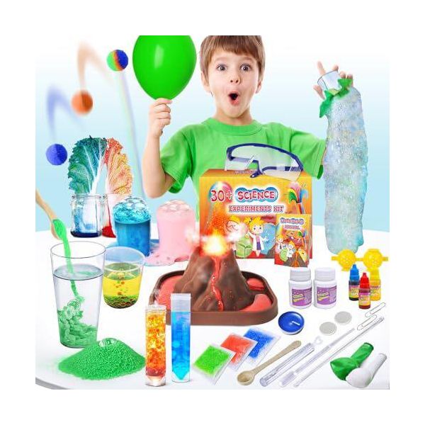 Unglinga 30+ Esperimenti Scientifici Per Bambini, Scatola Per Esperimenti Laboratorio Tronco Giocattolo Regali Ragazzi Ragazze Vulcano, Kit Di Costruzione Chimica, Gomma-image
