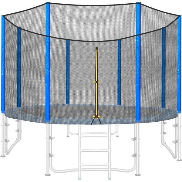 Rete Di Sicurezza Per Trampolino - Rete Di Ricambio 366 Cm - Per Struttura Rotonda - Resistente Alle Intemperie - Gomma - Zip A 2 Vie - Rosso-image