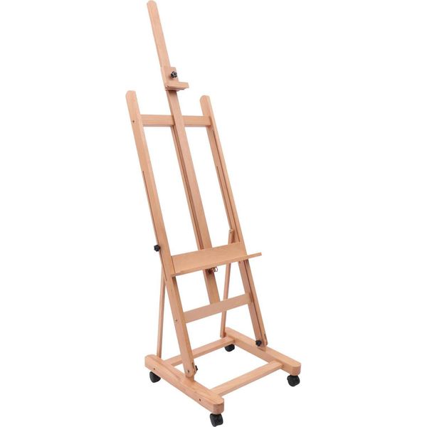 Cavalletto Da Pittura, Regolabile In Altezza, Struttura Robusta In Legno Di Faggio, Burlywood-image