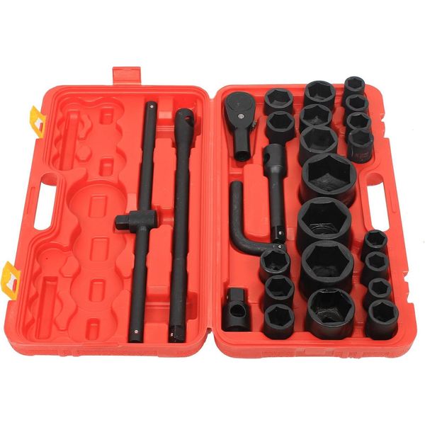 Set Di Chiavi A Bussola Per Avvitatori A Percussione, 26 Pezzi, Robusta Cassetta Degli Attrezzi, Set Di Chiavi A Bussola-image