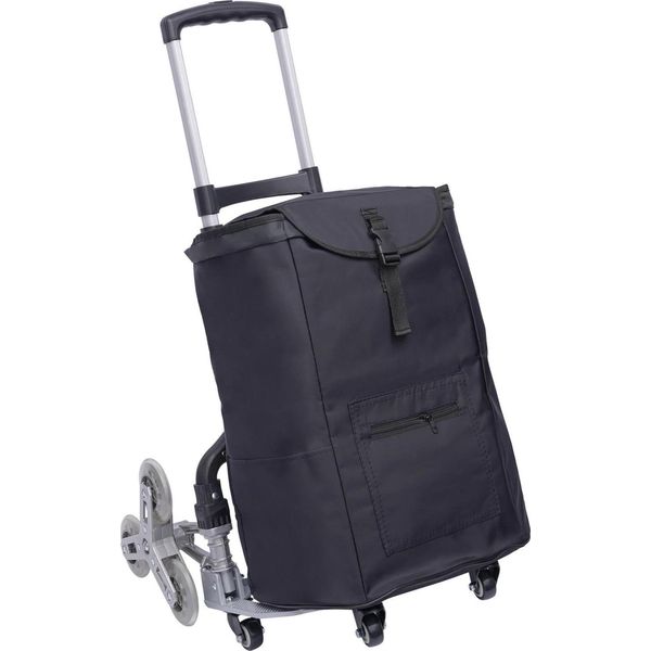 Carrello Saliscale - Carrello Di Trasporto - Pieghevole - 75 Kg - Manico Telescopico Da 100 Cm - Borsa In Tela Impermeabile - Corda Elastica - Ruote Antiscivolo-image