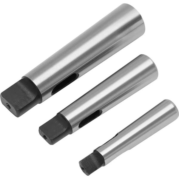 Manicotti Riduttori Per Cono Morse - Adattatore MK4-3 MK3-2 MK2-1 - Set Di 3 - Acciaio Al Cromo Vanadio - Argento-image