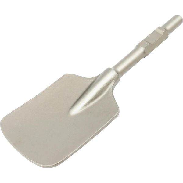 Vanga Da Argilla Per Martello Da Demolizione/ Martello Pneumatico/ Martello Pneumatico - Scalpello A Vanga 65A - Acciaio Al Cromo 40Cr - Lama 44×13,5 Cm - Peso 4,35 Kg - Argento/Nero-image