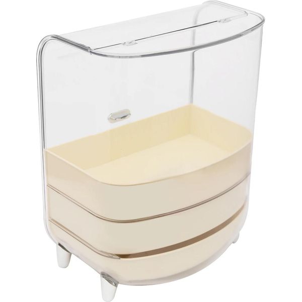 Organizzatore Per Trucco E Cosmetici - Contenitore Con Coperchio - 2 Cassetti - Plastica Pet - 28,5×19×36 Cm - Apertura 28,5×21,5 Cm - Bianco-image