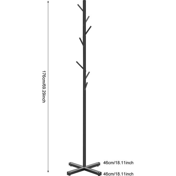 Appendiabiti A Forma Di Albero - Appendiabiti - Autoportante - Metallo - 7 Ganci - Ingresso/Corridoio - Design Scandinavo - Rosso-image