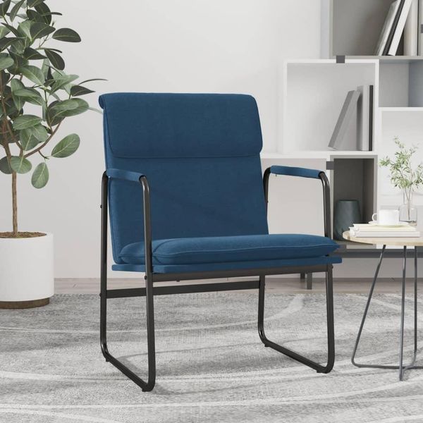 The Living Store Sedia Lounge Blu 55X64X80 Cm In Tessuto-image