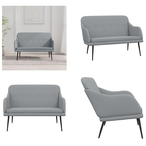 Vidaxl Panca Grigio Chiaro 110X76X80 Cm In Tessuto - Panca - Panche - Panchina - Panca Per Ingresso-image