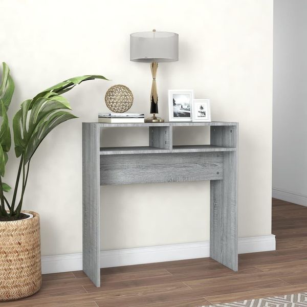 Vidaxl Tavolo Consolle Grigio Sonoma 78X30X80 Cm In Legno - Tavolo Consolle - Tavoli Consolle - Consolle - Consolle-image