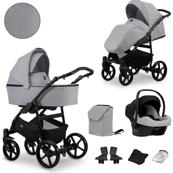 Kunert Mata 3In1 Grigio Con Telaio Nero - Carrozzina Versatile Per Il Comfort E La Sicurezza-image