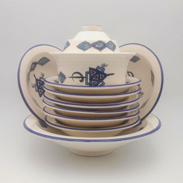Set Di Couscous Tebsi Sahel Piatti Blu - 8 Persone-image