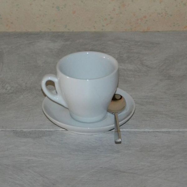 Tazza Da Cappuccino E Piattino 1 Persona In Porcellana Bianca-image