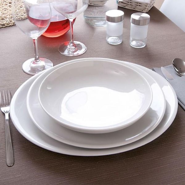 Plat Ovale Porcelaine Blanche - D 34 Cm - Siviglia-image