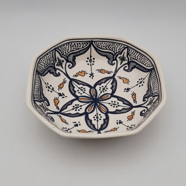 Piatto Ottagonale Nero Marocchino - L 25 Cm-image