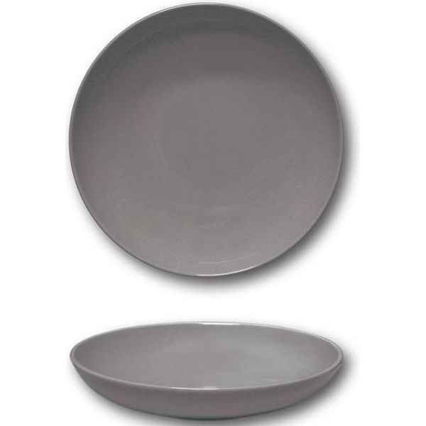Assiettes Creuses Porcelaine Gris - D 22 Cm - Siviglia X 6-image