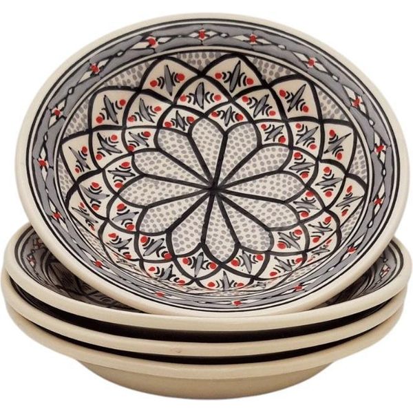 Set Di 4 Piatti Fondi Grigi Bakir - P 24 Cm-image