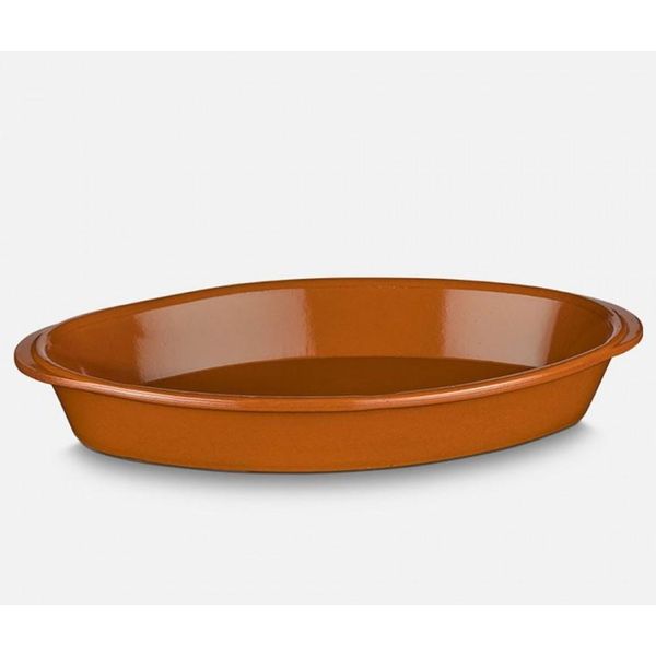 Piastra Ovale In Terracotta - 34*19 Cm-image