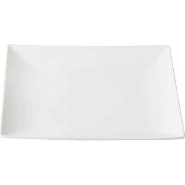 Piatto In Gres Bianco - L 26 Cm - Quadro-image