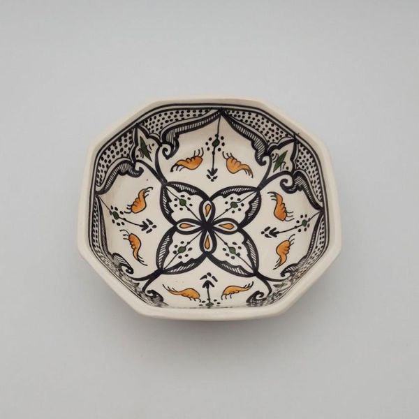 Piatto Ottagonale Nero Marocchino - L 20 Cm-image