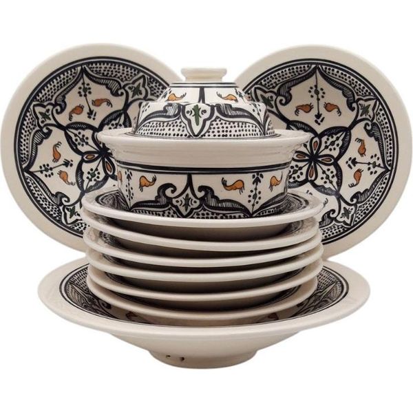 Set Di Couscous Tebsi Nero Marocchino - 8 Persone-image