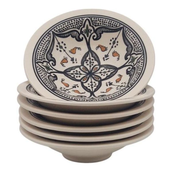 Set Di 6 Piatti Neri Tebsi Moroccan - P 23 Cm-image