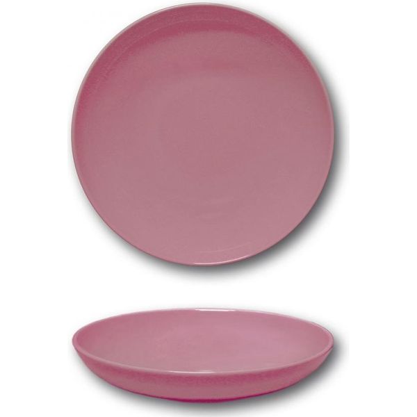 Assiette Creuse Porcelaine Rose - D 22 Cm - Siviglia-image