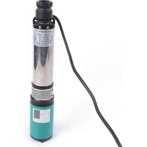 Pompa Per Acqua - Pompa Sommersa Per Pozzi Profondi - 320 W - 24 V - Metallo - Per Irrigazione - Verde-image