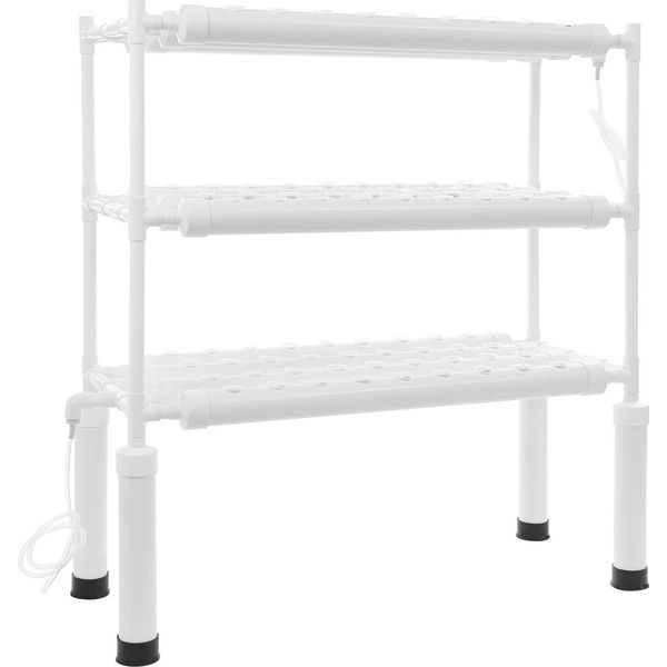 Kit Per Coltivazione Idroponica - Sistema Verticale A 3 Livelli - 108 Fori - Spina Ue - Pompa Dell'acqua E Timer - Plastica - Bianco-image