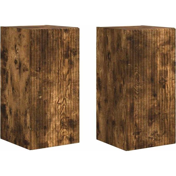 Syfax™ Mobile Tv Da Parete 2 Pcs Rovere Fumé 30 X 31 X 60 Cm-image