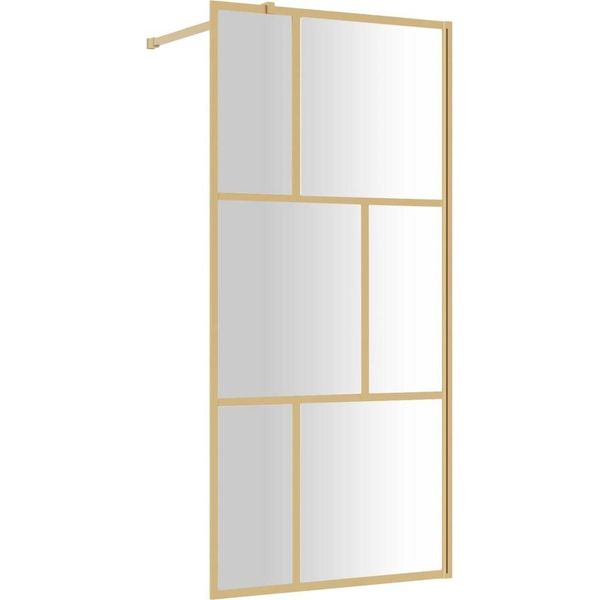Vidaxl Schermo Doccia Per Cabina Doccia Con Vetro Trasparente Esg Golden 80X195Cm-image
