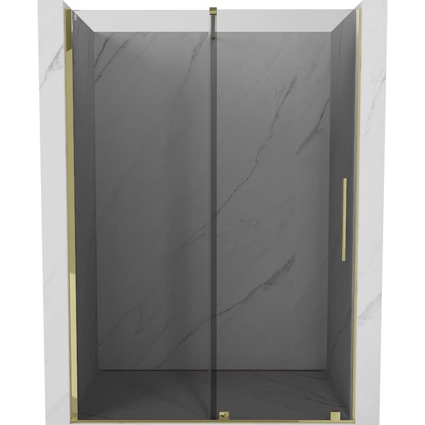 Mexen Velar Porta Doccia Scorrevole 160 Cm, Grafite, Dorato - 871-160-000-41-50-image