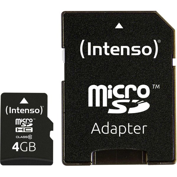 Intenso Classe 10 - Scheda Di Memoria Flash (Adattatore Microsdhc/Sd Incluso) - 4 Gb - Classe 10 - Microsdhc-image