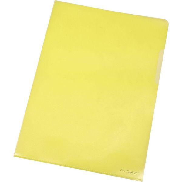 Q-Connect® KF00308 Manicotto Di Visualizzazione - A4, 120 Mym, Giallo Grana, 100 Pezzi-image