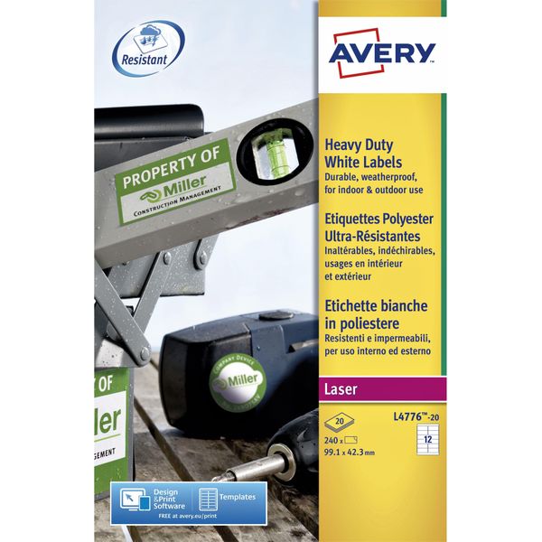 Etichetta Avery, Ultraresistente, 99,1 X 42,3 Mm, Bianca-image