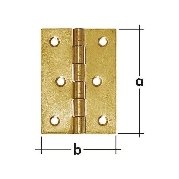 Cerniera Per Cassa Con Perno Rivettato Zincato Giallo 42X50X1,0Mm-image