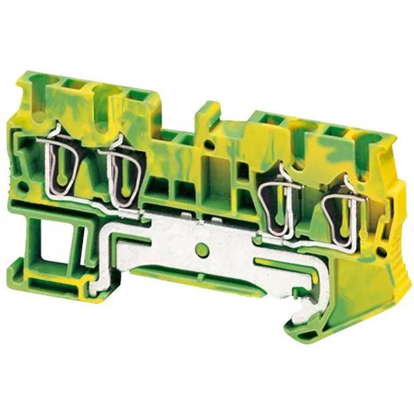 Schneider Electric Linergy Terminale Di Messa A Terra, 2,5 Mm2, Un Livello, 2X2, Molla, Verde-Giallo NSYTRR24PE-image