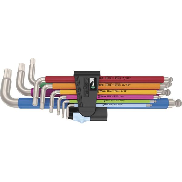 Wera Imperial Stainless 1 3950/9 - Set Di Chiavi A Esagono - 9 Pezzi - Con Supporto-image