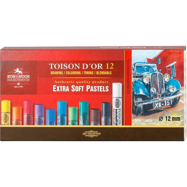 KOH-I-NOOR Set Di Pastelli Extra Morbidi Per Artisti Set Di Pastelli Secchi 12 Pz-image